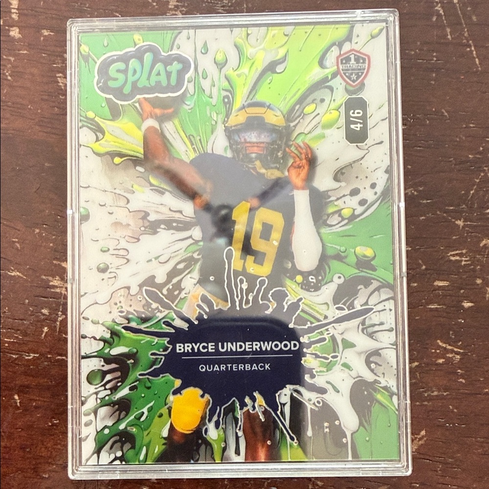 Splat Bryce Underwood Football Card - Green / Yellow